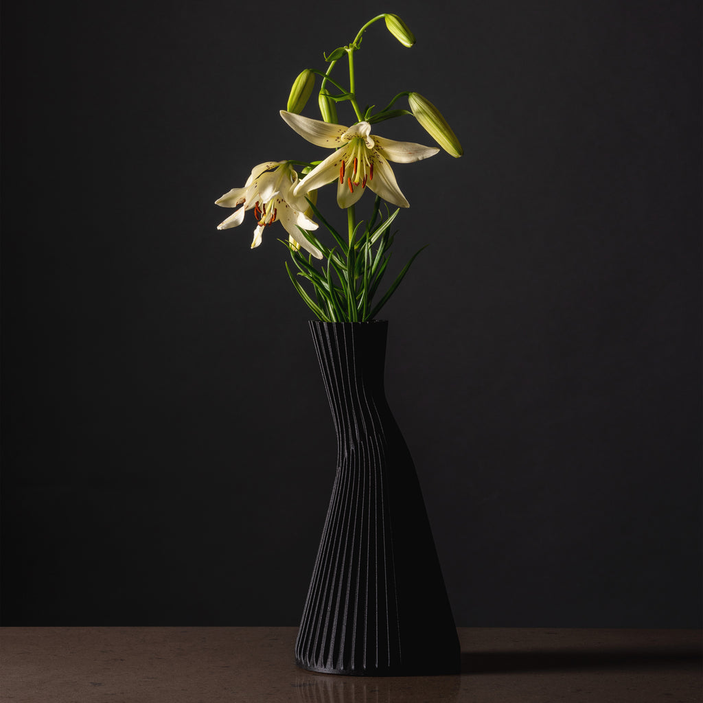 Vase à fleurs noir Conan - Cyrc décoration intérieure durable